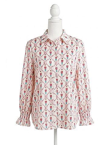 Layers Clothing Caroline Button Up Top in Nutcracker (view 1)