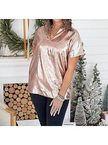 Layers Clothing Cindy Lou Who Top in Rose Gold (view 2)