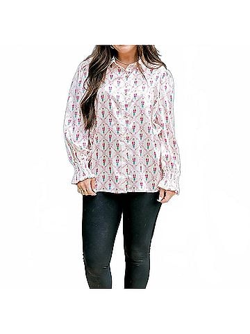 Layers Clothing Caroline Button Up Top in Nutcracker (view 2)