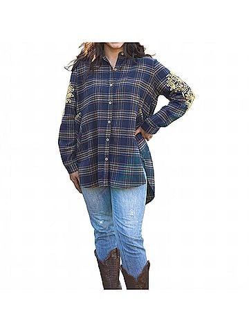 Layers Clothing Diane Button Up Top in Blue (view 2)