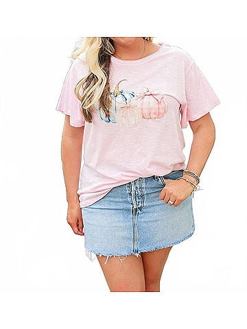 Layers Clothing Pumpkin Basic Tee in Pink (view 2)