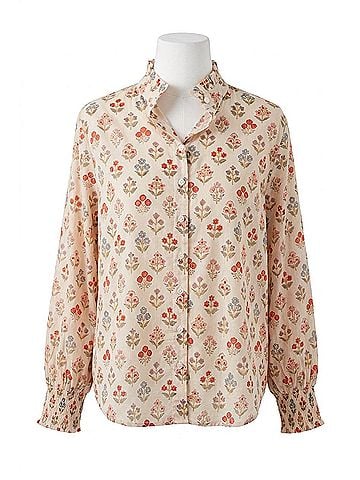 Layers Clothing Renee Long Sleeve Top in Red/Blue (view 1)