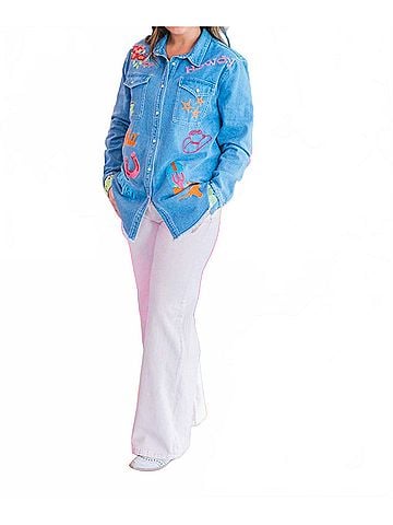 Layers Clothing Sloan Long Sleeve Top in Denim (view 2)