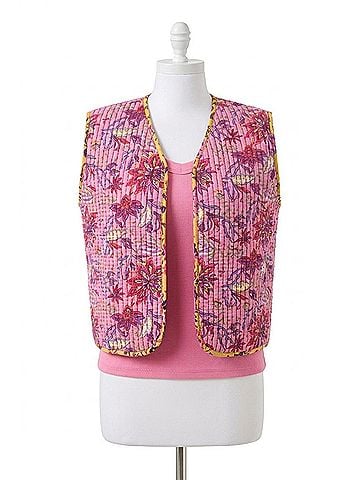 Tribal Reversible Combo Print Vest in Rosesilk (view 1)