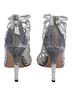 Stuart Weitzman 100% Leather Gray Stuart Weitzman Loops Strappy Sandals in Grey Python-Embossed Leather Size EU 37 1/2 - photo 3