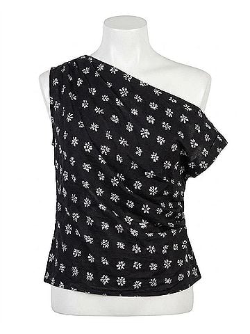 FRNCH Off Shoulder Daisy Top in Black (view 1)