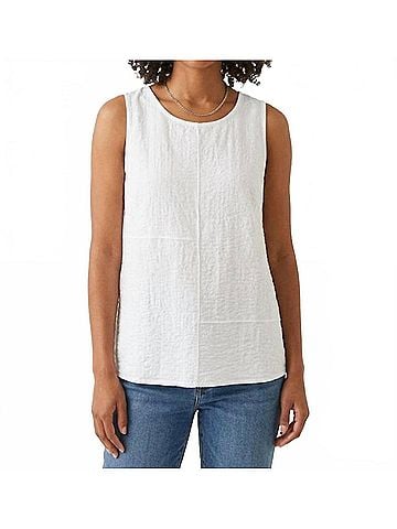 Habitat Solid Pieced Tank Top in White (view 2)