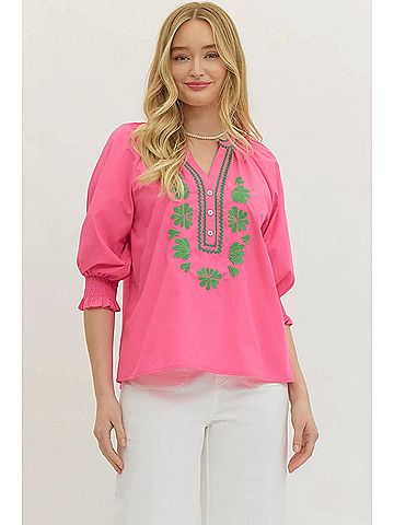 Entro Isla Top in Hot Pink (view 2)