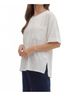 Entro White Wave Textured Short Sleeve Top in White Size S - photo 5