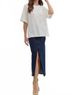 Entro White Wave Textured Short Sleeve Top in White Size S - photo 6