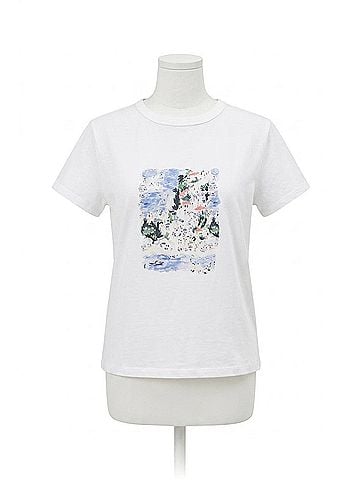 Lilla P Organic Cotton Short Sleeve Tee in Coastal Print (view 1)