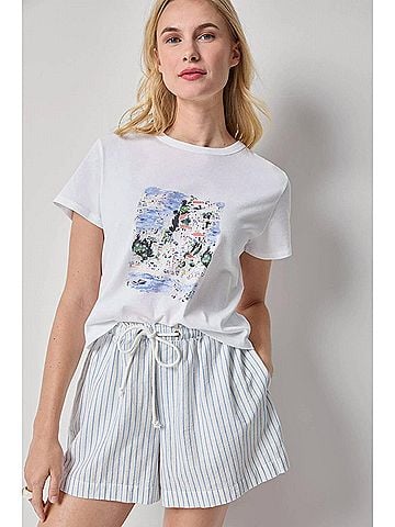 Lilla P Organic Cotton Short Sleeve Tee in Coastal Print (view 2)