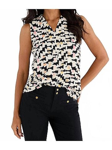 Nic + Zoe Mod Mix Crepe Tank in Black Multi (view 2)