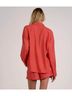 Elan Solid Red Collard Button Down Top in Red Size S - photo 3