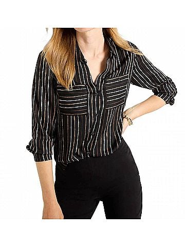 Nic + Zoe Mini Painted Stripe Shirt in Black Multi (view 2)