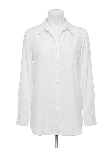 Tribal Wyler Roll Up Sleeve Shirt in White (view 1)