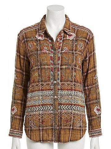 Johnny Was Celeste Oversized Shirt in Plaid (view 1)