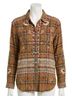 Johnny Was Plaid Brown Celeste Oversized Shirt in Plaid Size XL - photo 1