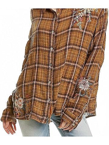Johnny Was Marlie Boxy Shirt in Plaid (view 2)