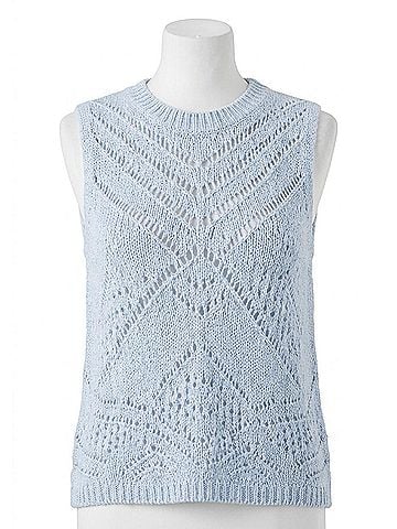 Autumn Cashmere Chunky Pointelle Tank in Ice Blue (view 1)