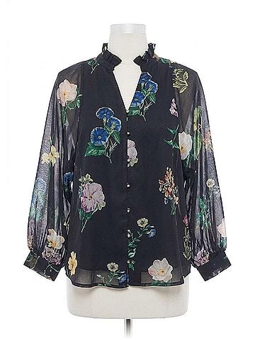 Entro After Hours Floral Blouse in Black (view 1)