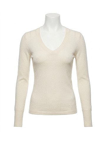 Enza Costa Cashmere Easy Cuffed U Top in Natural (view 1)