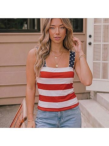 Kori America All-American Stars And Stripes Tank Top in Red (view 2)