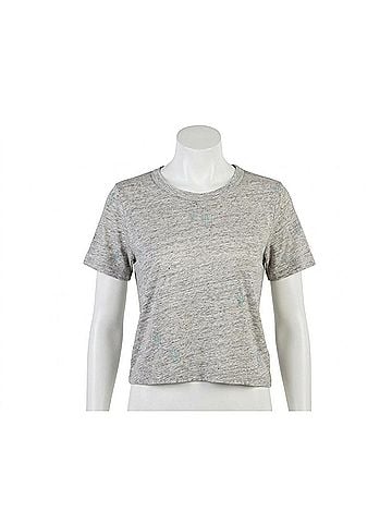 Chaser Linen Jersey Emb. Cactus Tee in Heather Grey (view 1)