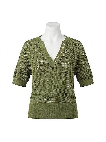 Varley Callie Knit Top in Olivine (view 1)