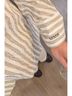 J'envie Stripes Brown The First Class Tunic Top in Sand/White Size 6 - photo 4