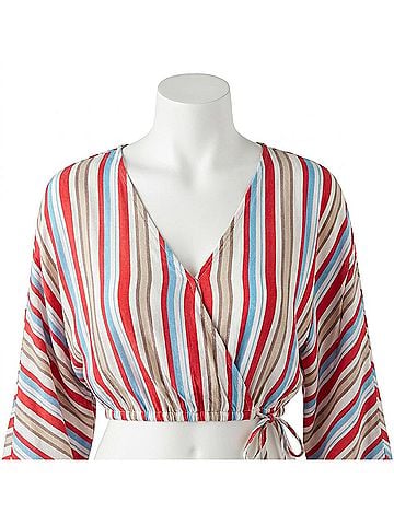 Dress Forum Multi Stripe Blouse in Red (view 1)