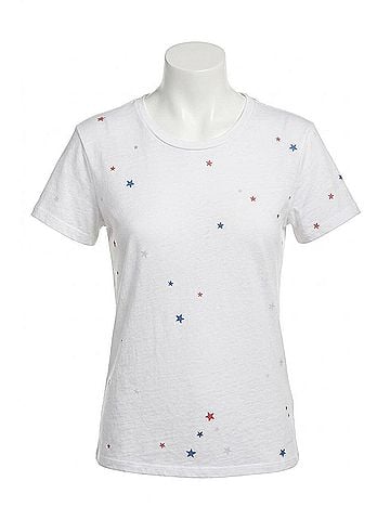 Chaser Americana Stars Crew Neck Tee in White (view 1)