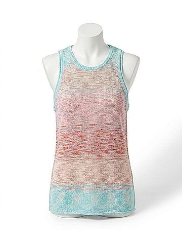Tribal Sleeveless Scoop Sweater Tank in Pastel (view 1)
