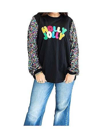 Layers Clothing Holly Jolly Top in Black (view 2)