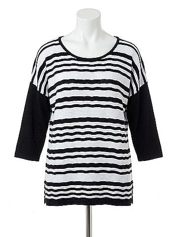 Angel Zig Zag Crew in White/Black (view 1)