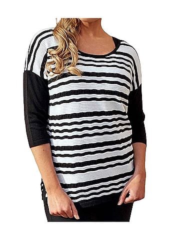 Angel Zig Zag Crew in White/Black (view 2)