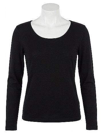 Angel Scoop-Neck Top in Black (view 1)