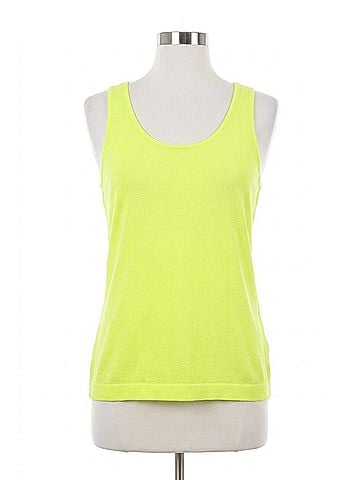Angel Heathered Bra-Friendly Tank Top in Lime (view 1)