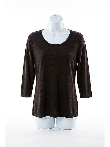 Angel Three Quarter Sleeve Tunic Top in Black (view 1)