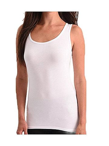 Angel Bra-Friendly Tank Top in White (view 2)