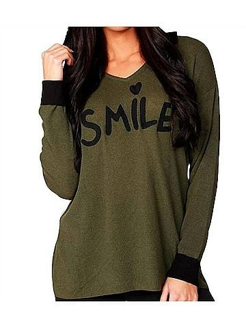 Angel Smile Hoodie in Moss/Black (view 2)