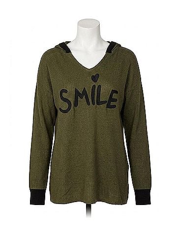 Angel Smile Hoodie in Moss/Black (view 1)