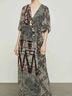 BCBGMAXAZRIA 100% Polyester Print Black White Red Brown Tan Gray Casual Dress Size S - photo 5