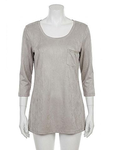 Angel Microfiber Tunic Top in Gray (view 1)