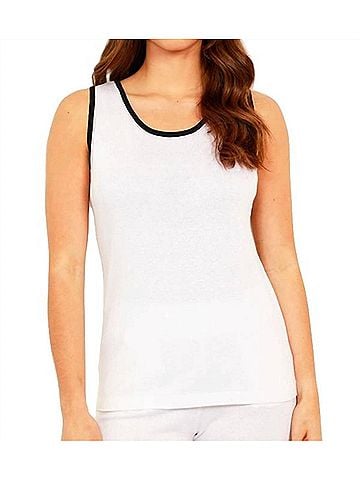 Angel Contrast Tank in White/Black (view 2)