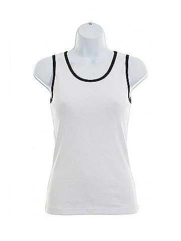 Angel Contrast Tank in White/Black (view 1)