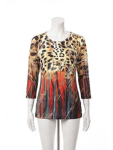 Angel Call Of The Wild Tunic in Gold Multi (view 1)