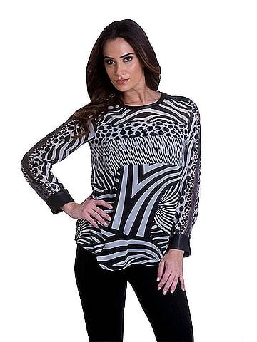 Angel Long Sleeve Crew Tunic in Zebra (view 2)