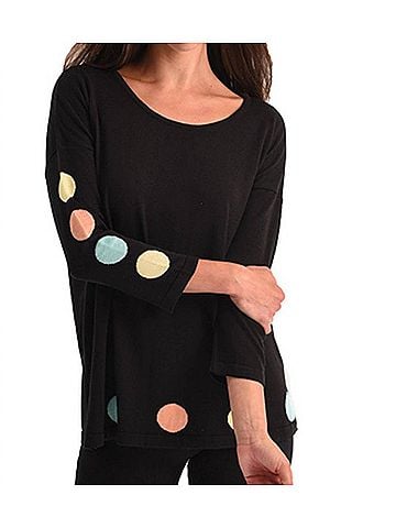 Angel Polkadot Scoop Top in Black Multi (view 2)