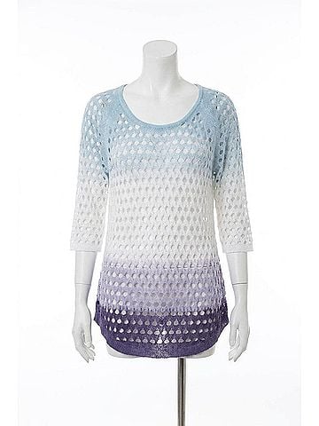 Angel Open Stitch Tunic Top in Blue Multi (view 1)